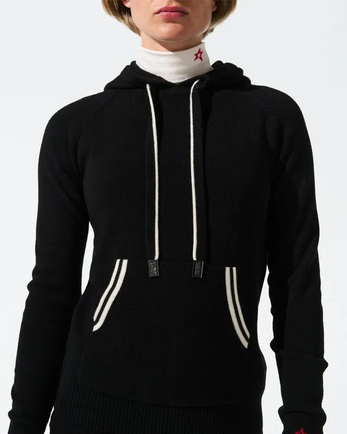 Perfect Moment Tops Hayley Merino Wool Hoodie Black 8211 Women