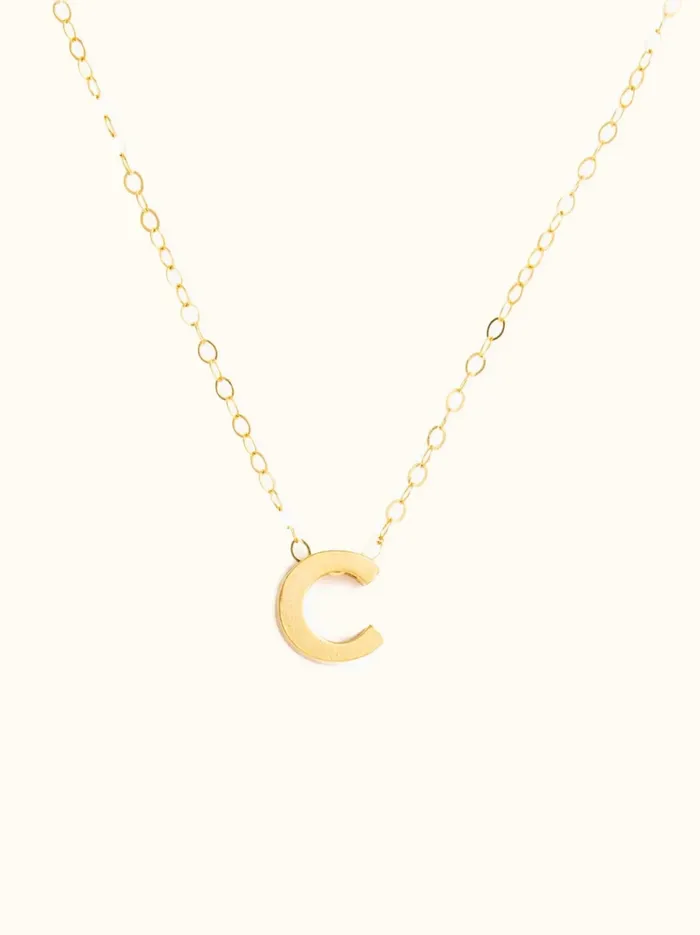 Personalized Jewelry Women Letter Necklace Gold Vermeil Able