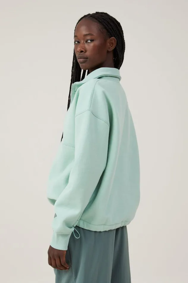 Plush Essential Half Zip Jumper Oasis Green Women Cotton On Sweats and Hoodies Plush Essential Half Zip Jumper Oasis Green Women Cotton On Sweats and Hoodies