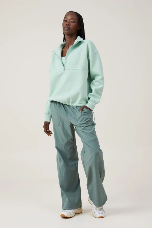 Plush Essential Half Zip Jumper Oasis Green Women Cotton On Sweats and Hoodies Plush Essential Half Zip Jumper Oasis Green Women Cotton On Sweats and Hoodies