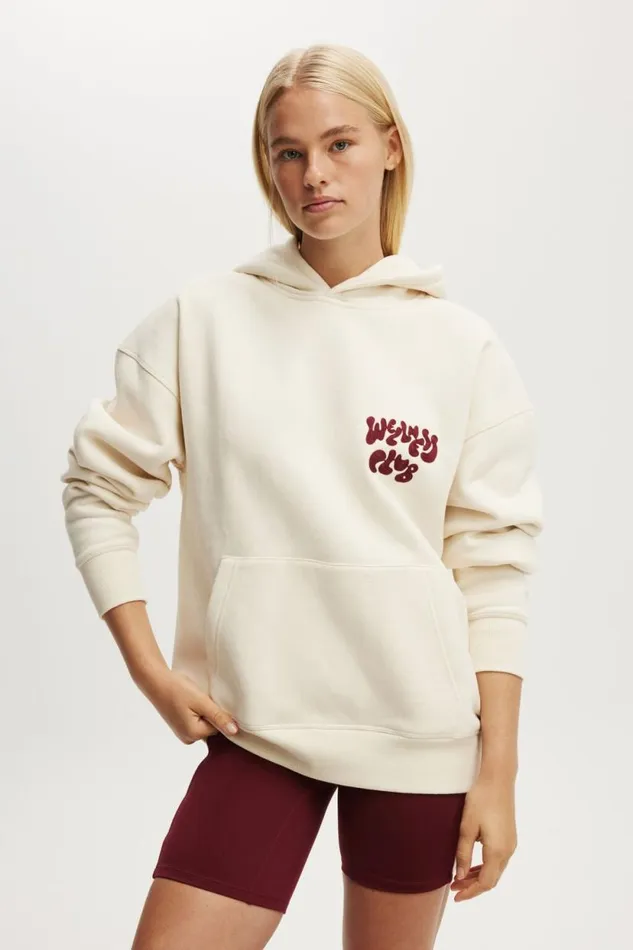Plush Premium Graphic Hoodie Coconut Milkbhwc Wellness Club Cabernet Women Cotton On Sweats and Hoodies