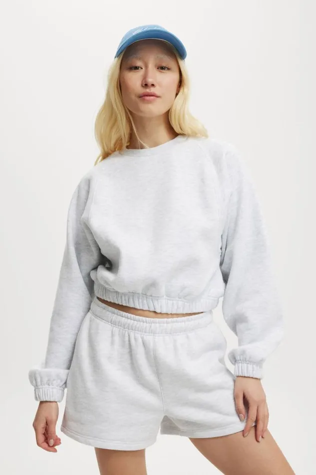 Plush Saddle Sleeve Jumper Cloudy Grey Marle Women Cotton On Sweats and Hoodies
