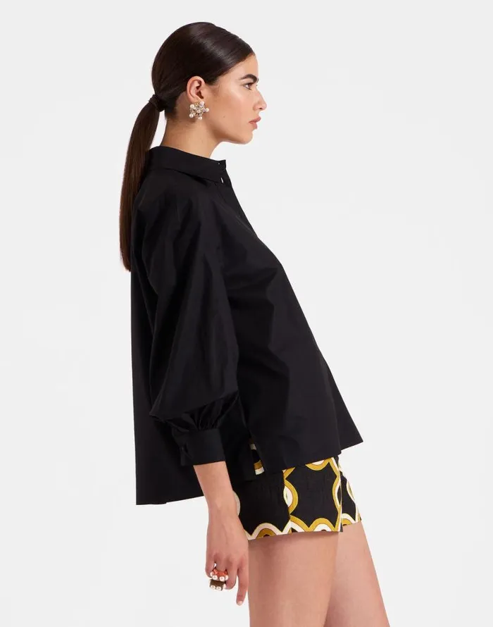Poet Shirt Solid Black Women La Double J Shirts and Tops