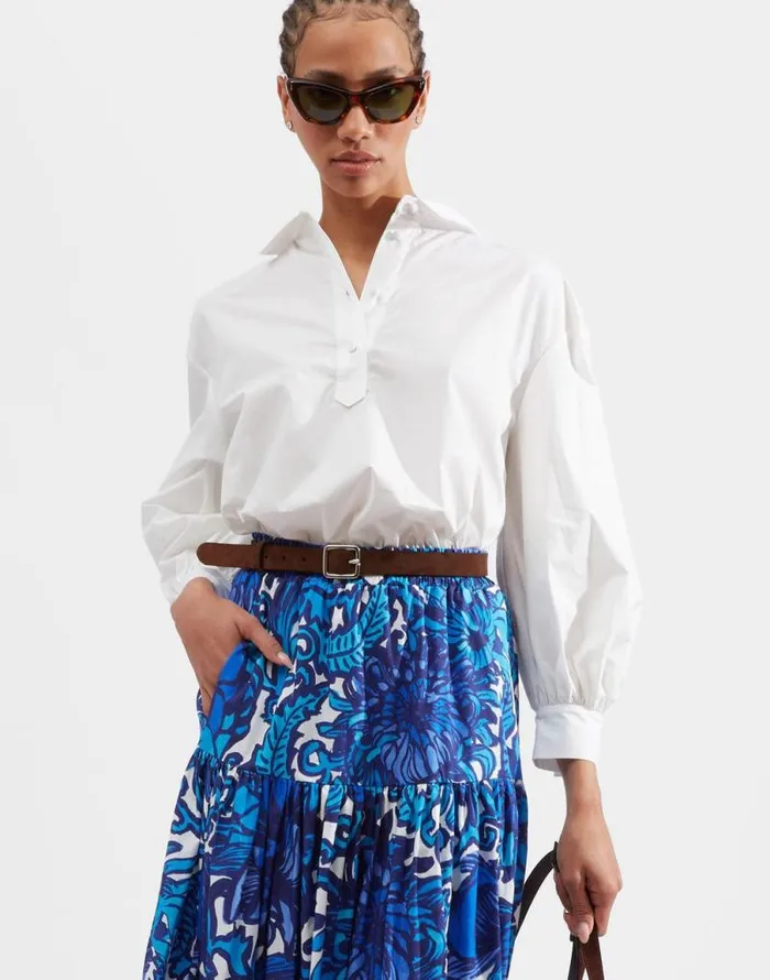 Poet Shirt Solid White Smoke Women La Double J Shirts and Tops
