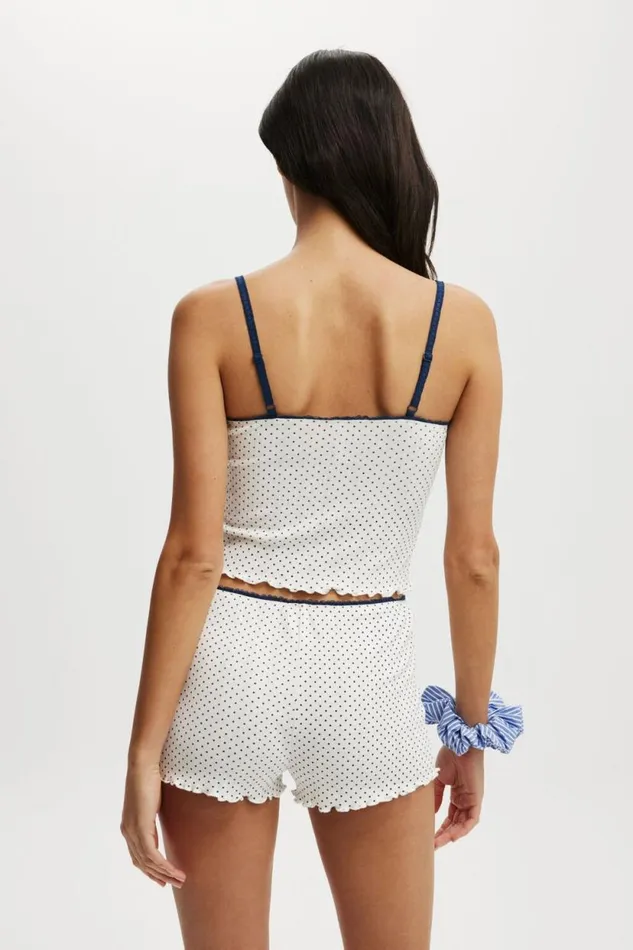 Pointelle Picot Sleep Short Polka Dot White Women Cotton On Shorts
