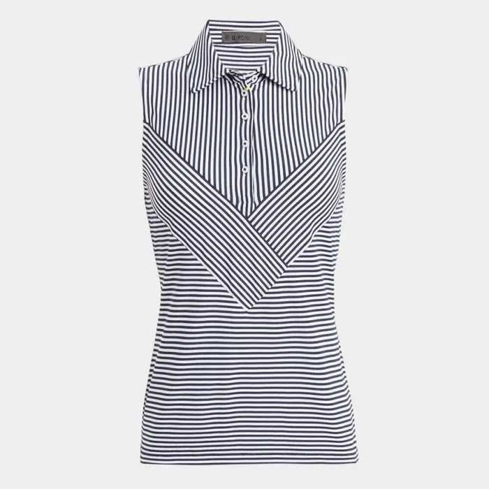 Polos and Shirts Women GFORE CHEVRON FEEDER STRIPE TECH PIQU SLEEVELESS POLO Twilight Polos and Shirts Women GFORE CHEVRON FEEDER STRIPE TECH PIQU SLEEVELESS POLO Twilight