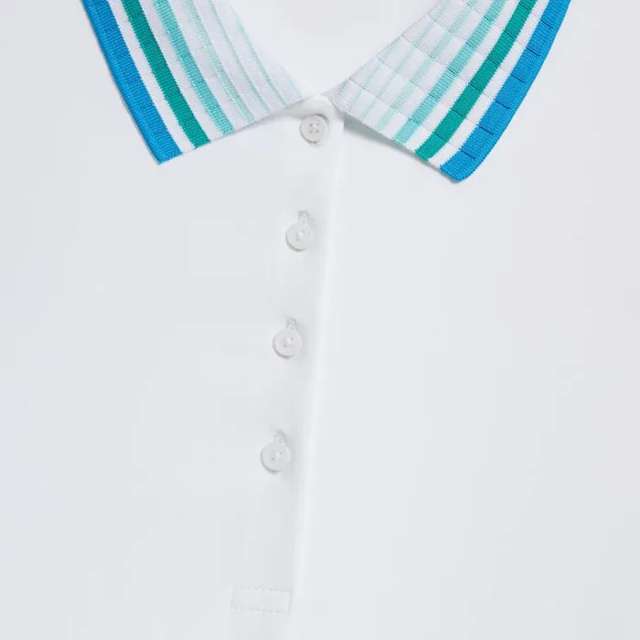Polos and Shirts Women GFORE PLEATED COLLAR SILKY TECH NYLON SLEEVELESS POLO Snow Polos and Shirts Women GFORE PLEATED COLLAR SILKY TECH NYLON SLEEVELESS POLO Snow