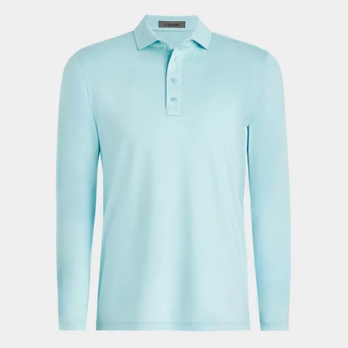Polos Men GFORE MLANGE ICE NYLON LONG SLEEVE POLO Powder Melange