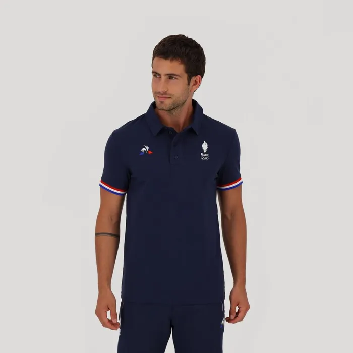 Polos Shirts Men Le Coq Sportif Paris 2024 Polo Shirt Dress Blues