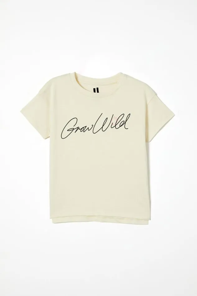 Poppy Short Sleeve Print Tee Dark Vanillagrow Wild Girls Cotton On Tops and TShirts Poppy Short Sleeve Print Tee Dark Vanillagrow Wild Girls Cotton On Tops and TShirts
