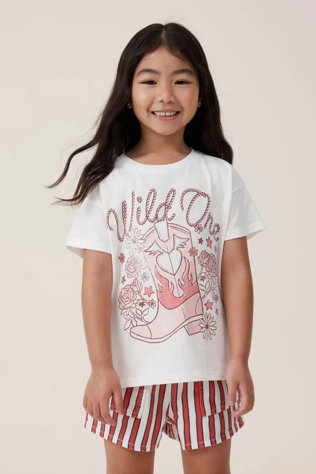 Poppy Short Sleeve Print Tee Vanillawild One Girls Cotton On Tops and TShirts