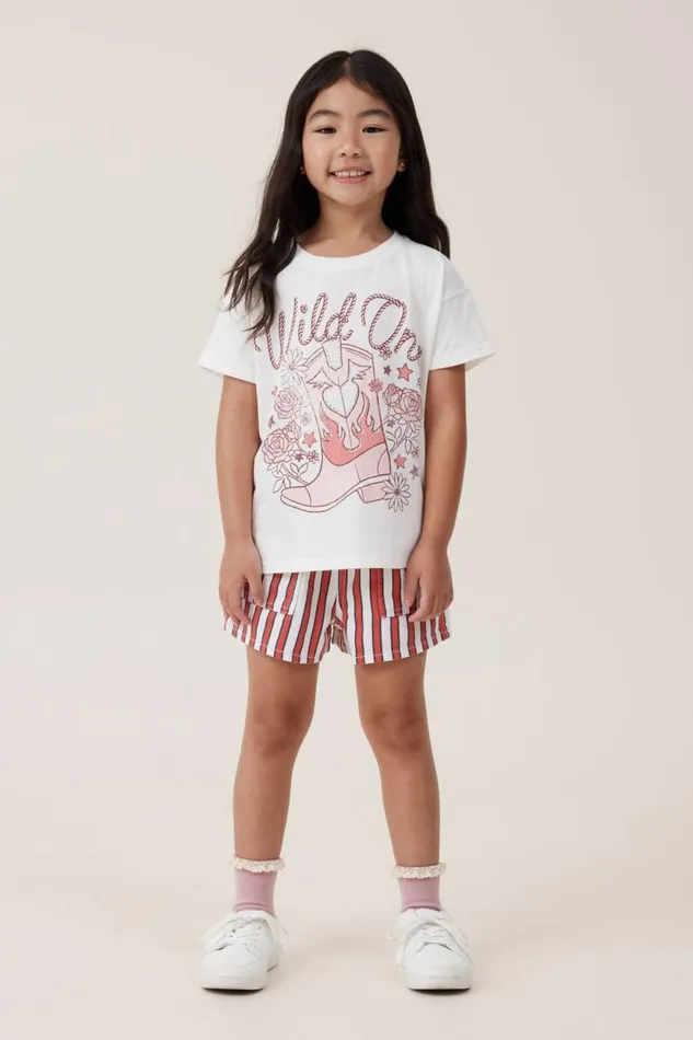 Poppy Short Sleeve Print Tee Vanillawild One Girls Cotton On Tops and TShirts Poppy Short Sleeve Print Tee Vanillawild One Girls Cotton On Tops and TShirts