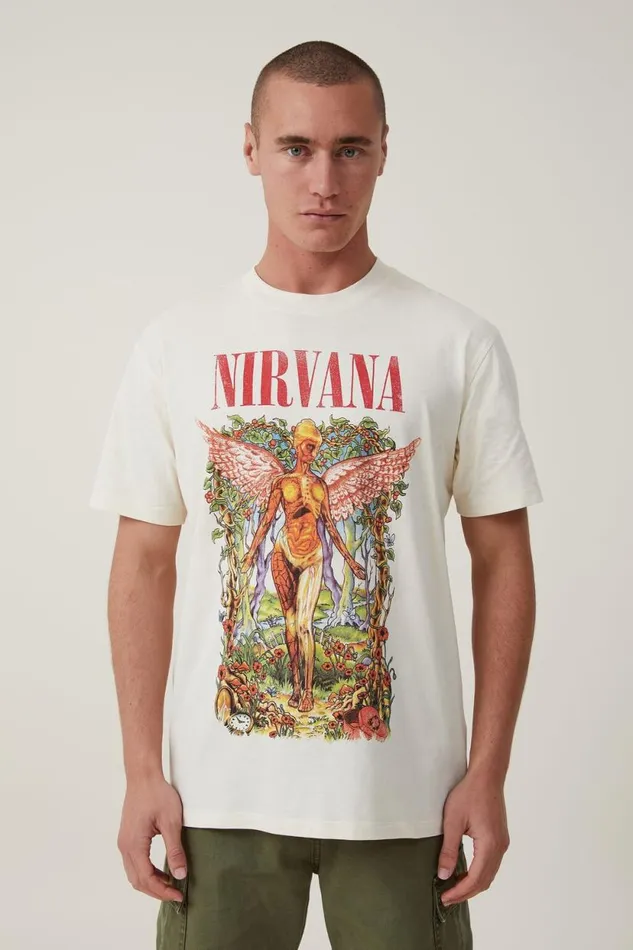 Premium Loose Fit Music TShirt Lcn Mt Creampuffnirvana 8211 Floral In Utero Men Cotton On Tees and Tanks Premium Loose Fit Music TShirt Lcn Mt Creampuffnirvana 8211 Floral In Utero Men Cotton On Tees and Tanks