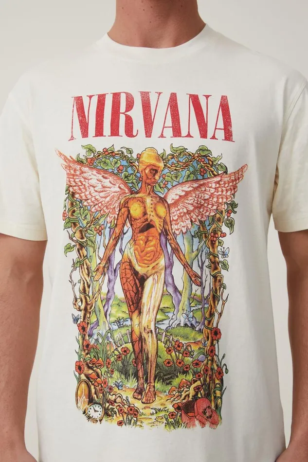 Premium Loose Fit Music TShirt Lcn Mt Creampuffnirvana 8211 Floral In Utero Men Cotton On Tees and Tanks Premium Loose Fit Music TShirt Lcn Mt Creampuffnirvana 8211 Floral In Utero Men Cotton On Tees and Tanks