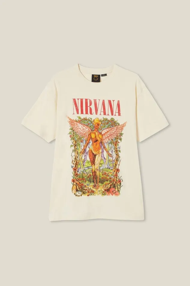 Premium Loose Fit Music TShirt Lcn Mt Creampuffnirvana 8211 Floral In Utero Men Cotton On Tees and Tanks Premium Loose Fit Music TShirt Lcn Mt Creampuffnirvana 8211 Floral In Utero Men Cotton On Tees and Tanks