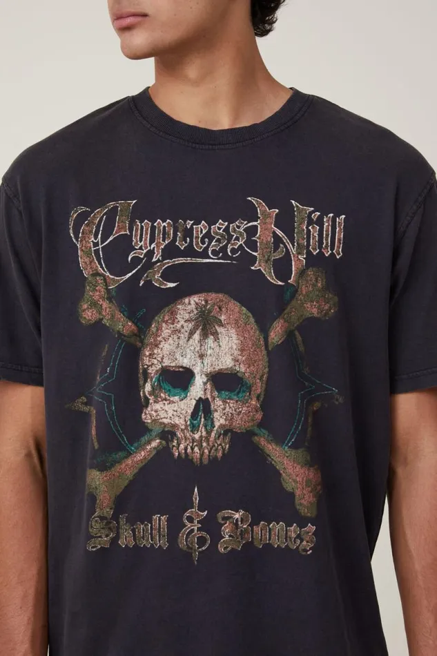 Premium Loose Fit Music TShirt Lcn Pro Blackcypress Hill 8211 Skull Bones Men Cotton On Tees and Tanks Premium Loose Fit Music TShirt Lcn Pro Blackcypress Hill 8211 Skull Bones Men Cotton On Tees and Tanks