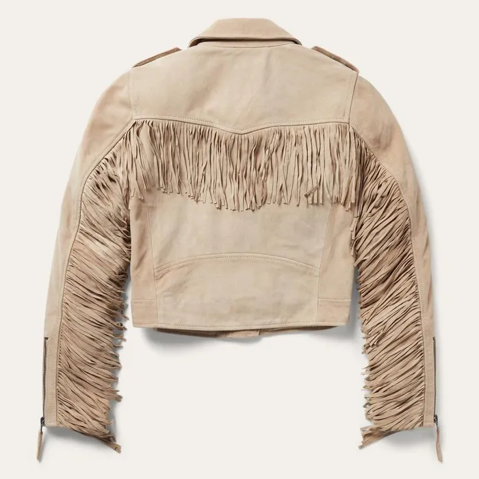 Premium Suede Moto Jacket Tan Women Stetson Jackets