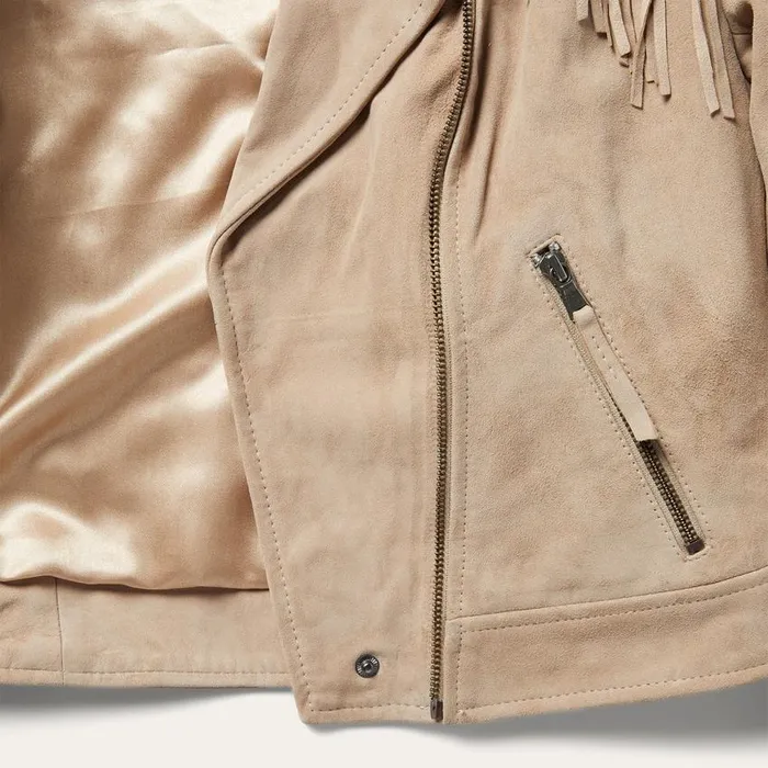 Premium Suede Moto Jacket Tan Women Stetson Jackets