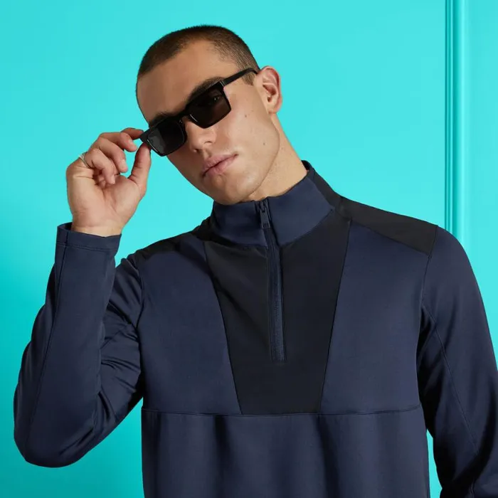 Pullovers Men GFORE DOUBLE KNIT BRUSHED BACK SCUBA QUARTER ZIP PULLOVER Twilight