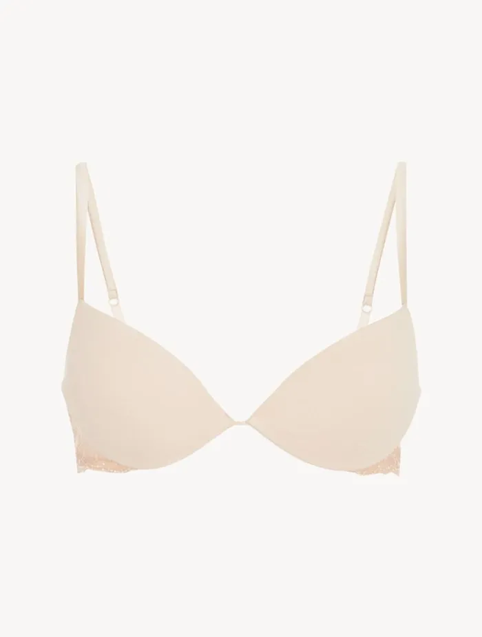 Push Up Bra In Halo And Ivory Nude With Embroidered Tulle Lingerie La Perla Padded