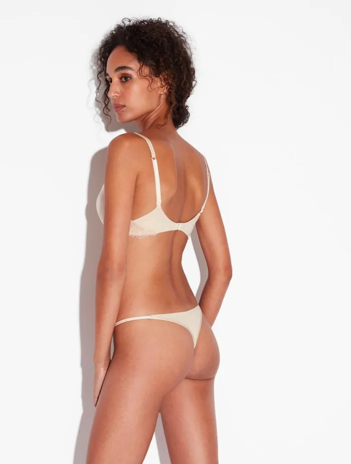 Push Up Bra In Halo And Ivory Nude With Embroidered Tulle Lingerie La Perla Padded