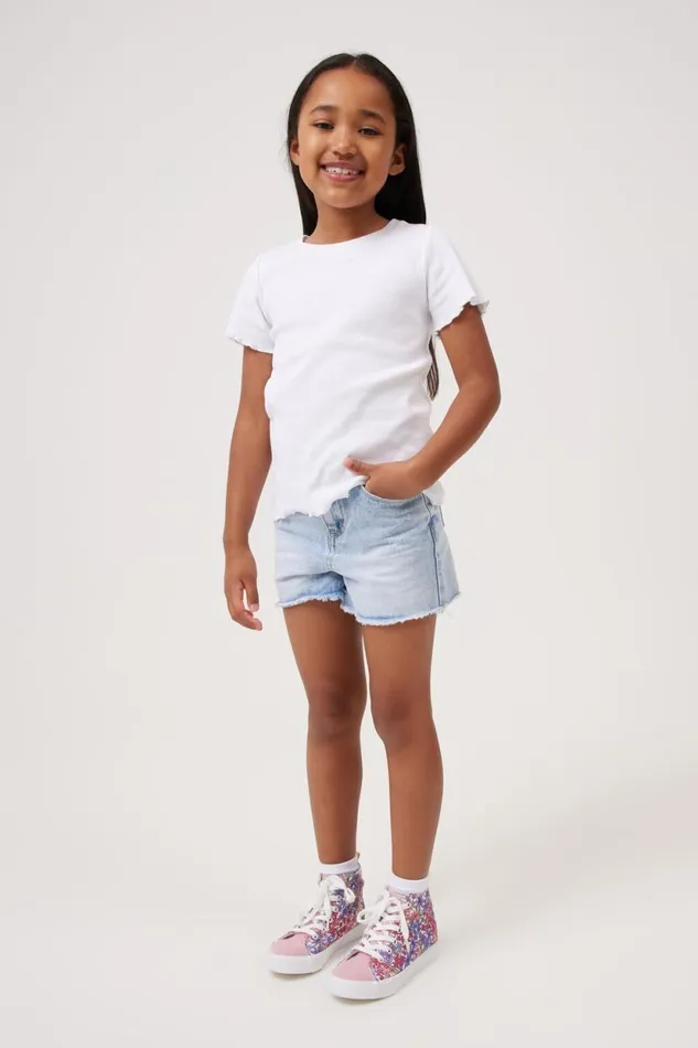 Raya Rib Baby Tee White Girls Cotton On Tops and TShirts Raya Rib Baby Tee White Girls Cotton On Tops and TShirts