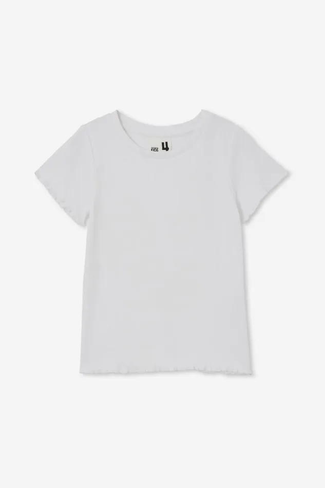 Raya Rib Baby Tee White Girls Cotton On Tops and TShirts Raya Rib Baby Tee White Girls Cotton On Tops and TShirts