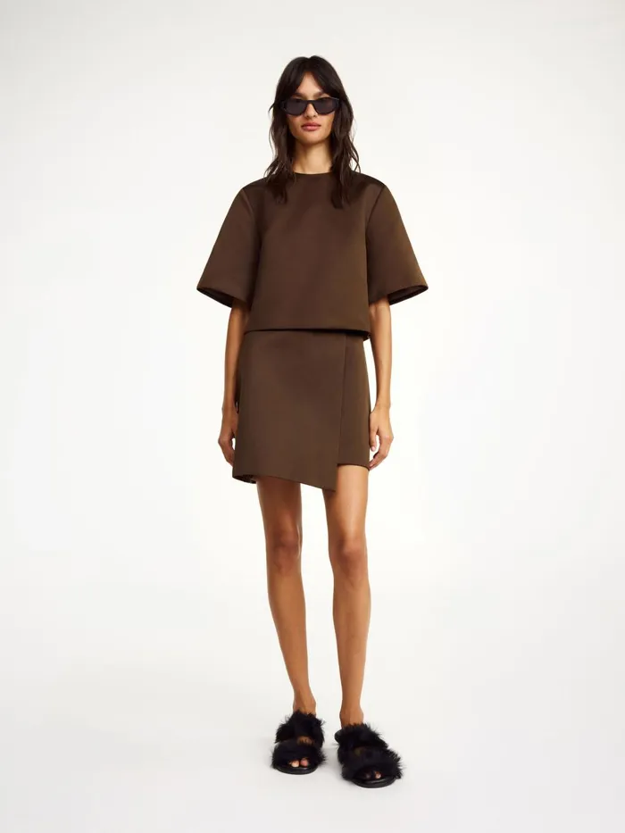 Raye Mini Skirt Dark Mahogany Women By Malene Birger Skirts