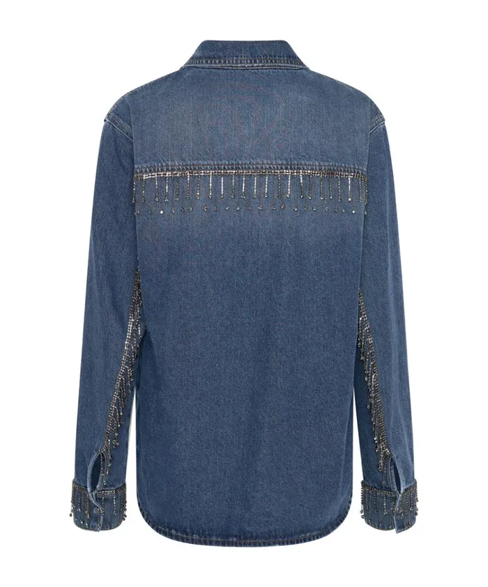RAZZLE DAZZLE WESTERN SHIRT Women One Teaspoon Denim Shirts RAZZLE DAZZLE WESTERN SHIRT Women One Teaspoon Denim Shirts