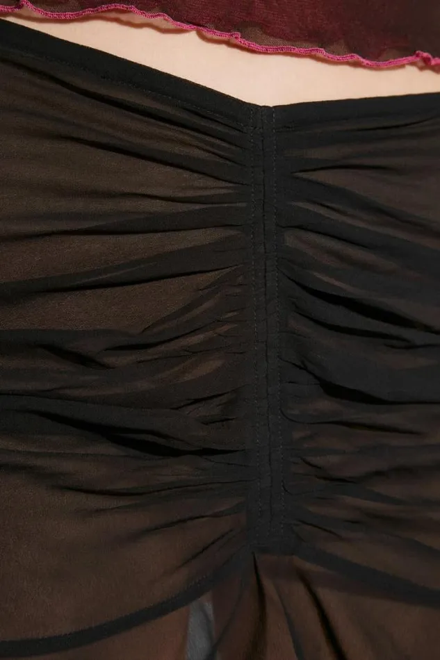 Recycled Viscose Chiffon Mini Skirt Black Women MISBHV Skirts