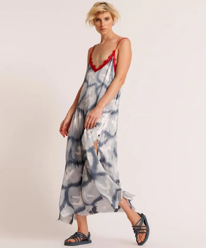 REFLECTION HAND PRINTED HIDEAWAY SLIP DRESS Women One Teaspoon Midi and Maxi Dresses