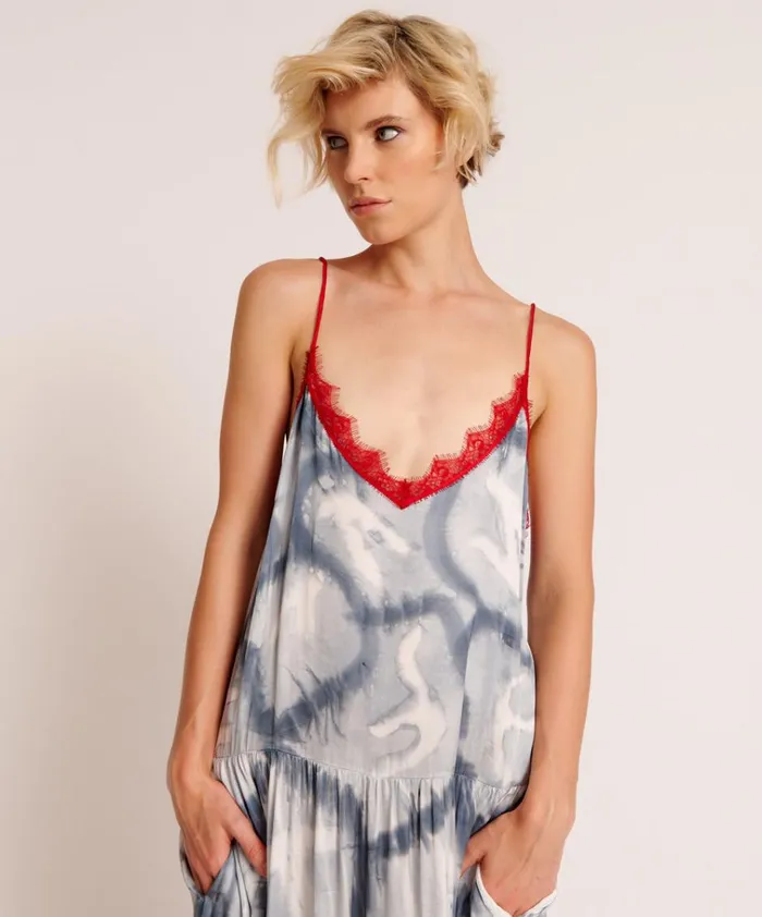 REFLECTION HAND PRINTED HIDEAWAY SLIP DRESS Women One Teaspoon Midi and Maxi Dresses REFLECTION HAND PRINTED HIDEAWAY SLIP DRESS Women One Teaspoon Midi and Maxi Dresses