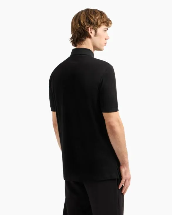 Regular Fit Cotton Pique Polo With Logo Black Men Armani Polo Shirts Regular Fit Cotton Pique Polo With Logo Black Men Armani Polo Shirts
