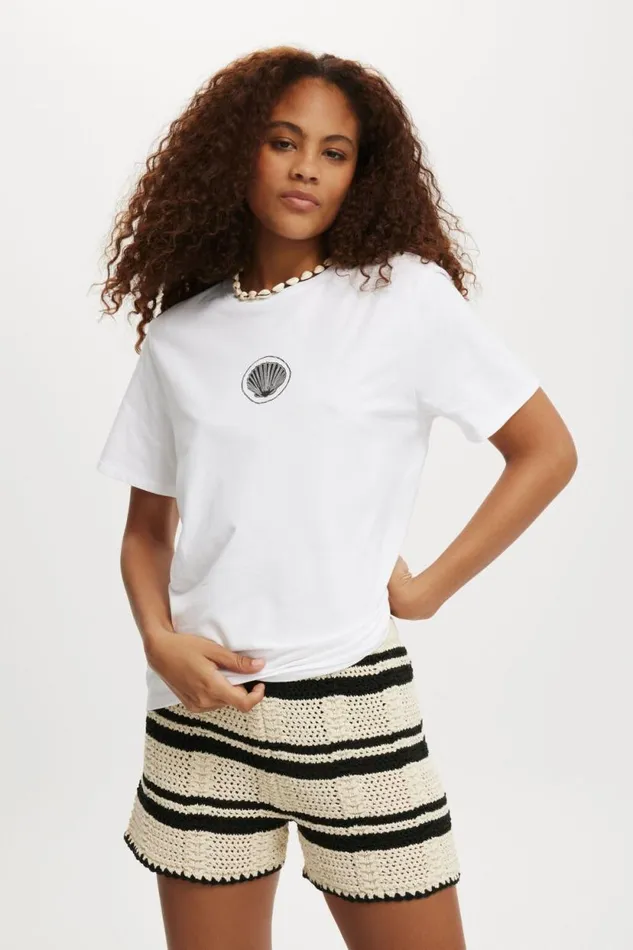 Regular Fit Graphic Tee Rhodes White Women Cotton On Tops