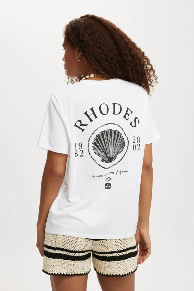 Regular Fit Graphic Tee Rhodes White Women Cotton On Tops Regular Fit Graphic Tee Rhodes White Women Cotton On Tops