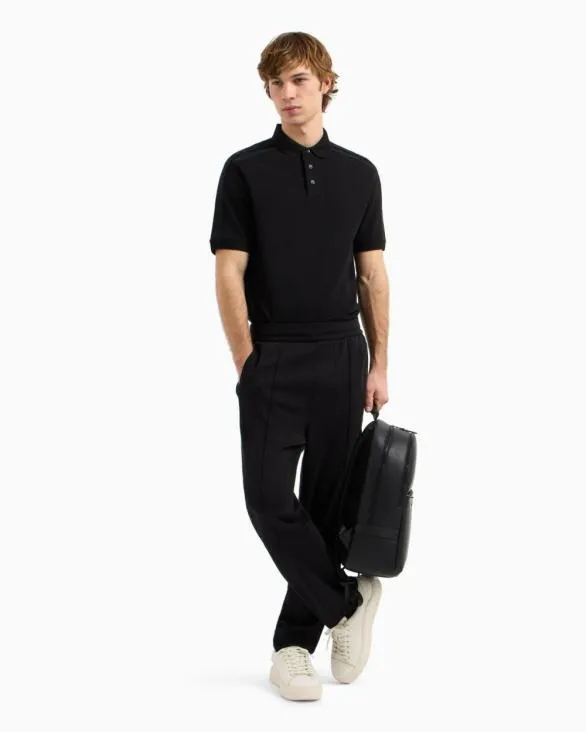 Regular Fit Piquet Polo With Shoulder Bands Black Men Armani Polo Shirts Regular Fit Piquet Polo With Shoulder Bands Black Men Armani Polo Shirts