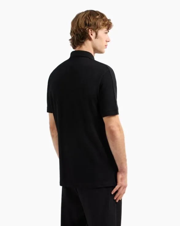 Regular Fit Piquet Polo With Shoulder Bands Black Men Armani Polo Shirts Regular Fit Piquet Polo With Shoulder Bands Black Men Armani Polo Shirts