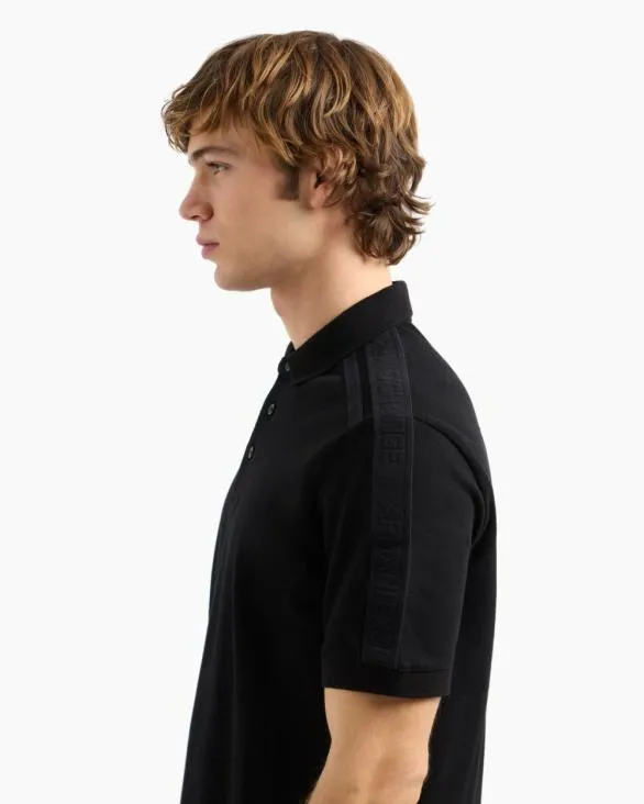 Regular Fit Piquet Polo With Shoulder Bands Black Men Armani Polo Shirts Regular Fit Piquet Polo With Shoulder Bands Black Men Armani Polo Shirts