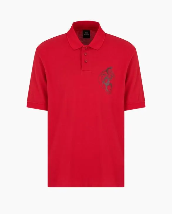 Regular Fit Polo Shirt In Cotton Red Men Armani Polo Shirts