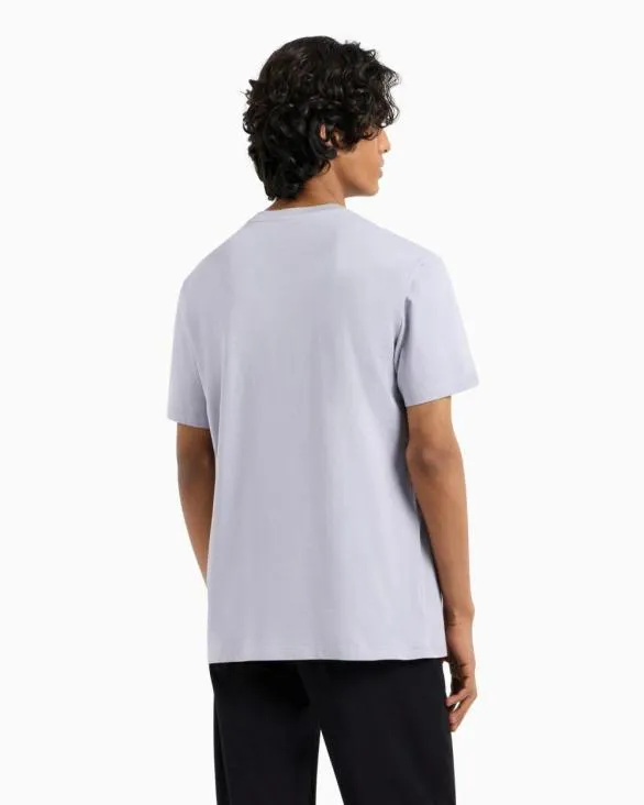 Regular Fit Tshirt With Logo Purple Men Armani TShirts Regular Fit Tshirt With Logo Purple Men Armani TShirts