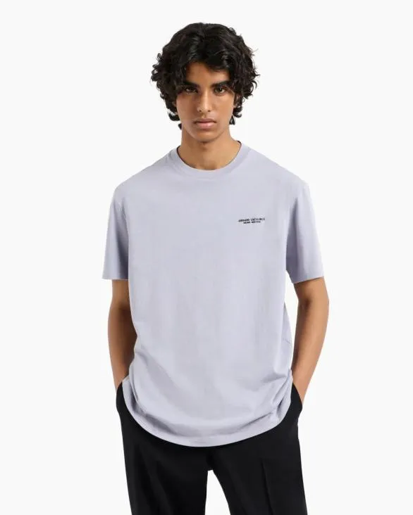 Regular Fit Tshirt With Logo Purple Men Armani TShirts Regular Fit Tshirt With Logo Purple Men Armani TShirts