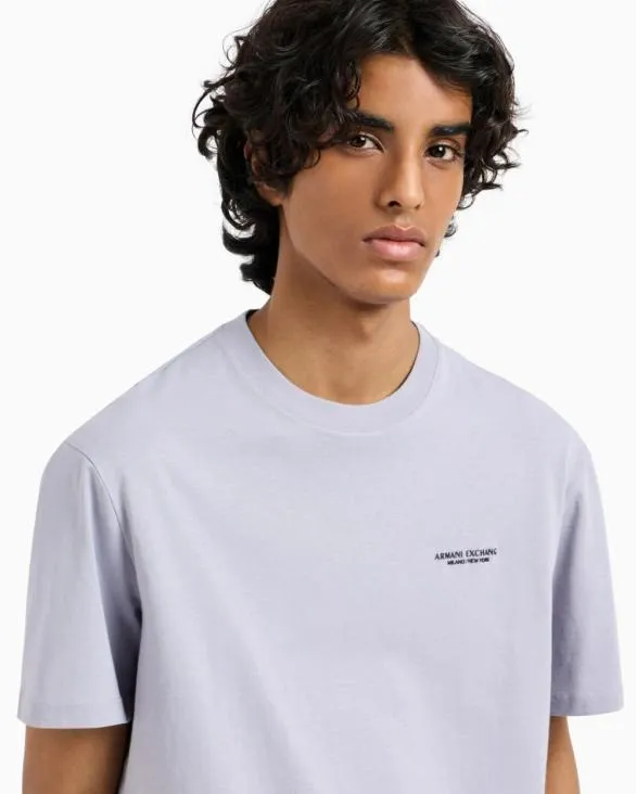 Regular Fit Tshirt With Logo Purple Men Armani TShirts Regular Fit Tshirt With Logo Purple Men Armani TShirts