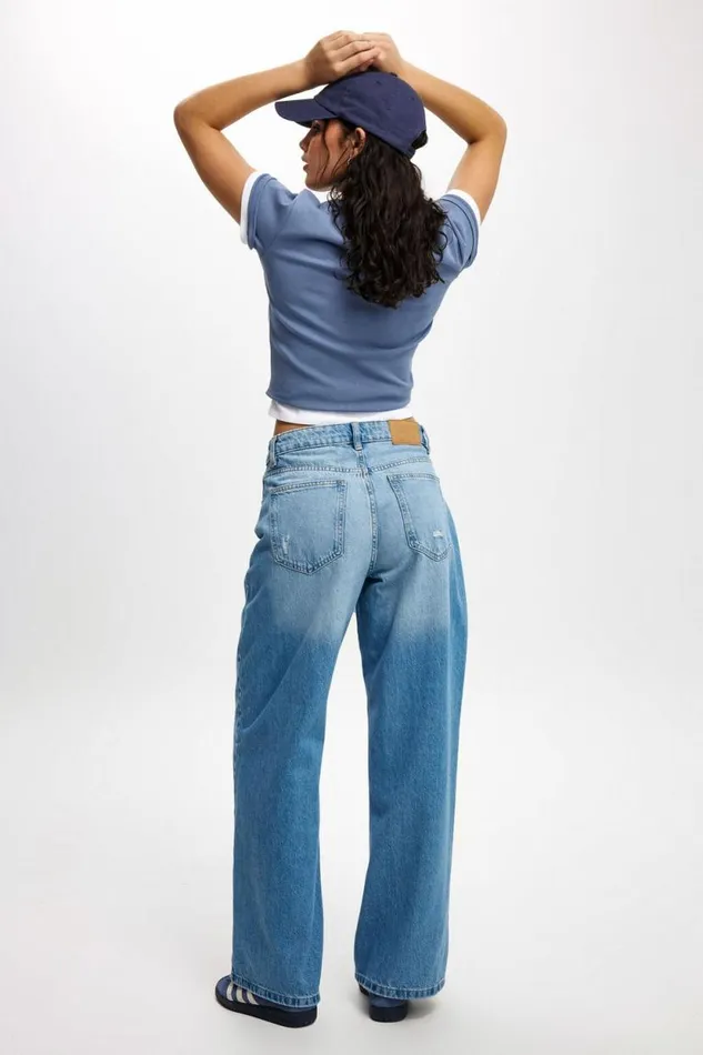 Relaxed Wide Jean Breeze Blue Worn Women Cotton On Pants Relaxed Wide Jean Breeze Blue Worn Women Cotton On Pants
