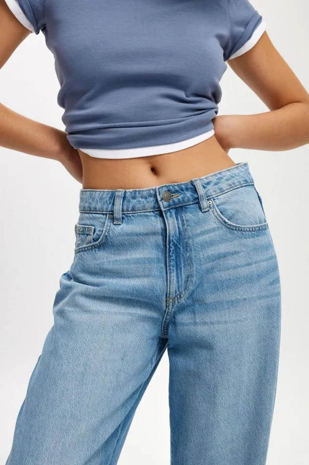 Relaxed Wide Jean Breeze Blue Worn Women Cotton On Pants Relaxed Wide Jean Breeze Blue Worn Women Cotton On Pants