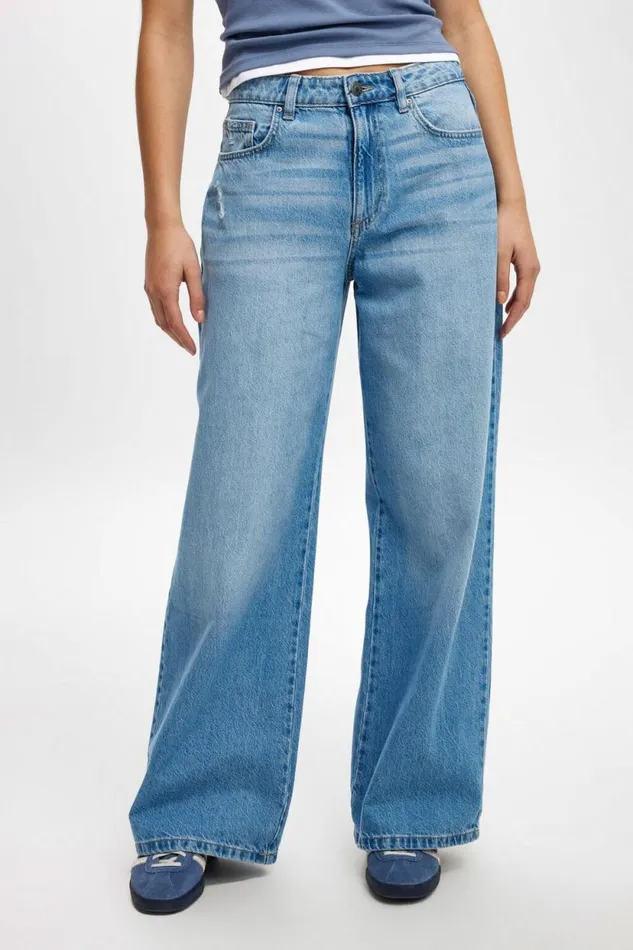 Relaxed Wide Jean Breeze Blue Worn Women Cotton On Pants Relaxed Wide Jean Breeze Blue Worn Women Cotton On Pants