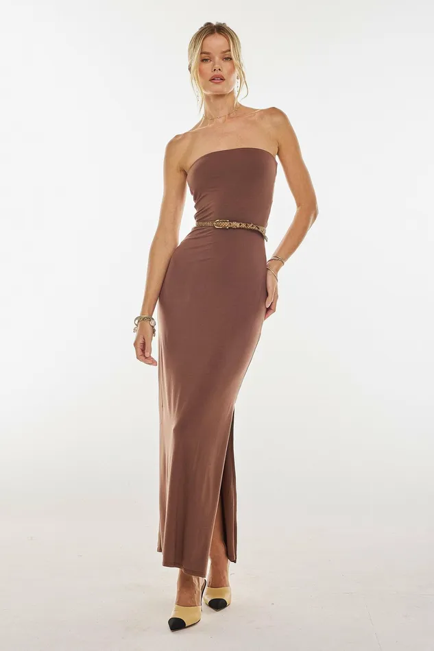 RESA Demi Dress In Toffee Knit Women Basics