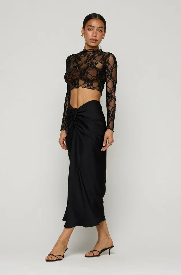 RESA Ida Lace Top In Black Women Tops