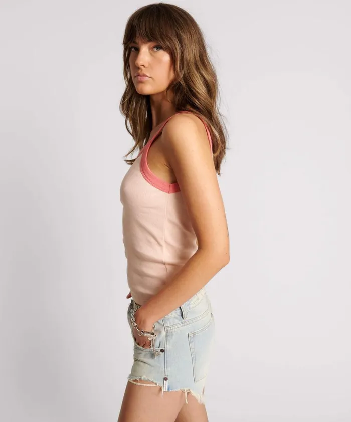 RETRO AMIE COTTON RIB SINGLET Women One Teaspoon Tops RETRO AMIE COTTON RIB SINGLET Women One Teaspoon Tops