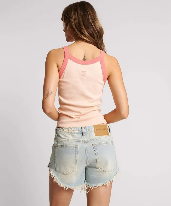 RETRO AMIE COTTON RIB SINGLET Women One Teaspoon Tops RETRO AMIE COTTON RIB SINGLET Women One Teaspoon Tops