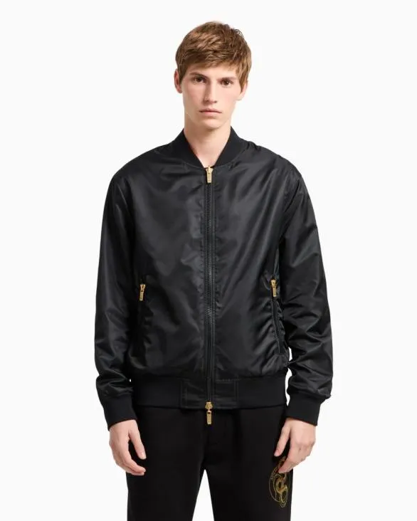 Reversible Satin Bomber Black Men Armani Outerwear Reversible Satin Bomber Black Men Armani Outerwear